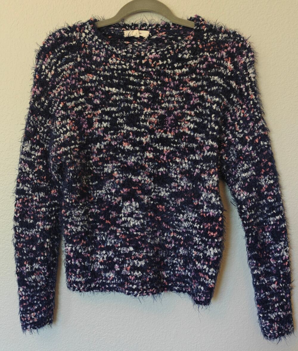 Peyton Primrose Eyelash Confetti Knit Crewneck Sweater Medium